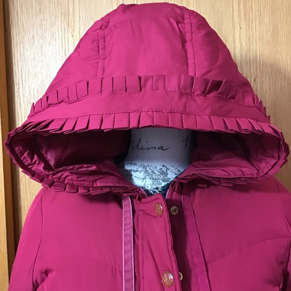 Juicy couture red hooded puffer jacket